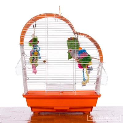 Prevue Pet Products Palm Beach Waterfall Roof Budgie Cage, Orange & White