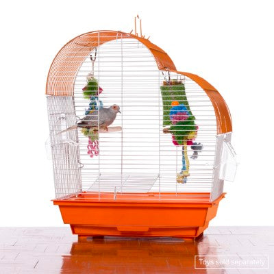Prevue Pet Products Palm Beach Waterfall Roof Budgie Cage, Orange & White