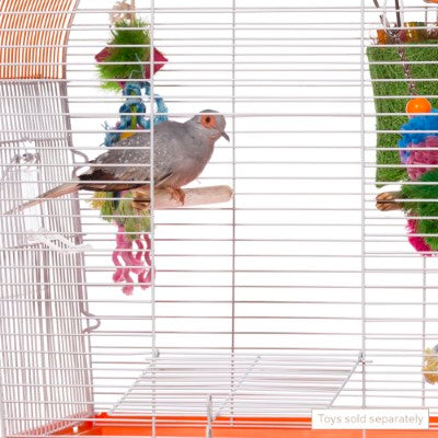Prevue Pet Products Palm Beach Waterfall Roof Budgie Cage, Orange & White