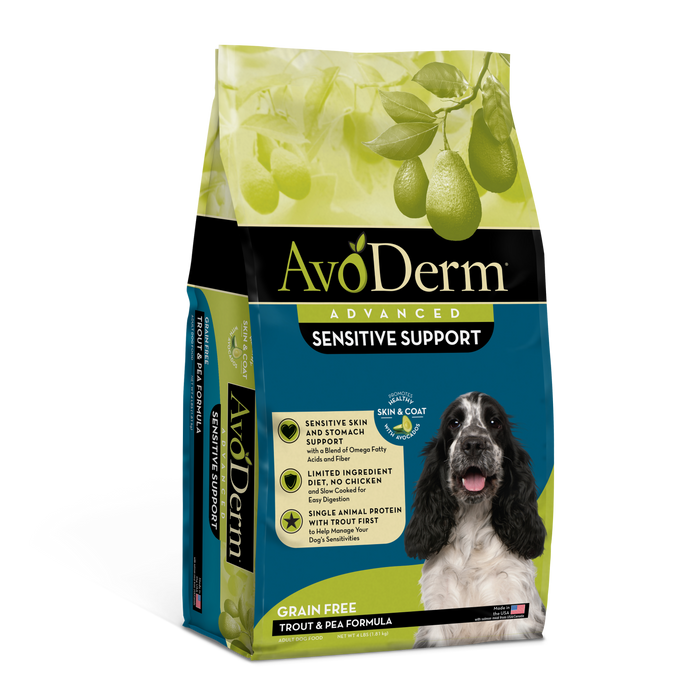 AvoDerm Natural Advanced Sensitive Support Trout & Pea Formula Dry Dog Food 4 lb