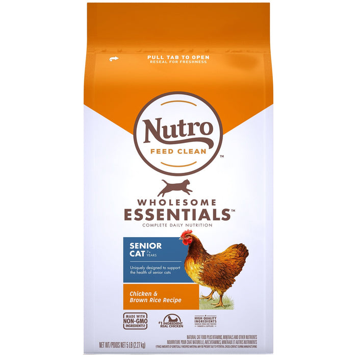 Nutro Products Wholesome Essentials Senior Dry Cat Food Chicken & Brown Rice 5lb