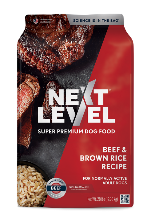 Next Level Beef & Brown Rice Recipe Adult Dry Dog Food 28lbs