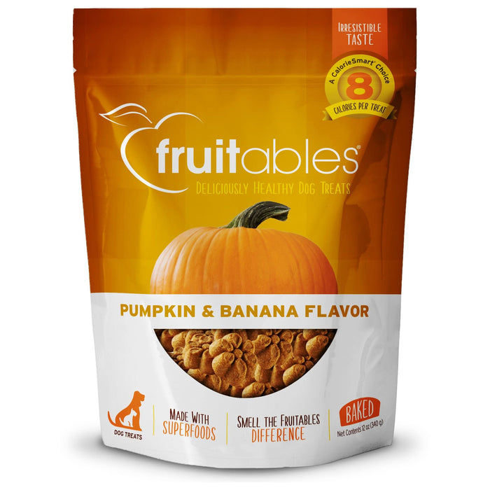 Fruitables Crunchy Baked Dog Treats Pumpkin & Banana 12oz 8pc