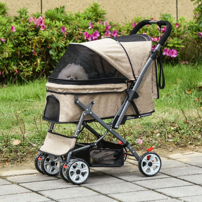 Furr Baby Gifts Pet Foldable Travel Carriage Stroller with Reversible Handle