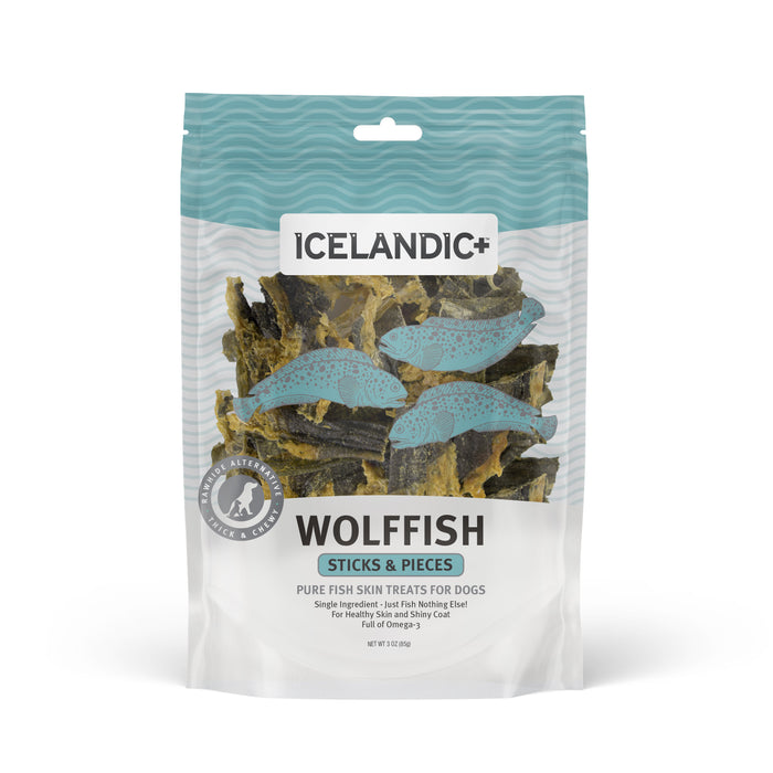 Icelandic+ Wolffish Skin Pieces Dog Treat 3.0oz - Image 2