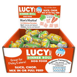 Lucy Pet Products Mom's Meatloaf Dinner Roll Display Chicken, Carrots & Spinach 36ct 2.75oz (Pack of 36) - 1 - Image 3