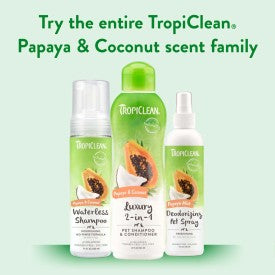 TropiClean Papaya & Coconut Luxury 2-in-1 Shampoo and Conditioner for Pets 20 fl. oz