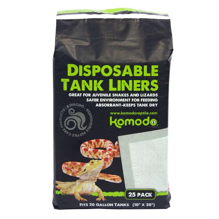 Komodo Repti-Pads Disposable Tank Liner White 10 in x 20 in 25 Pack 10 gal