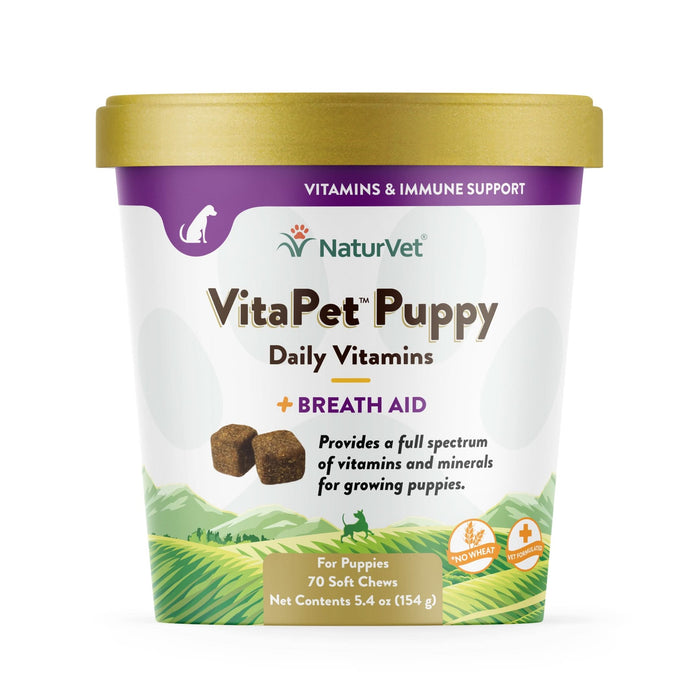 NaturVet VitaPet Puppy Daily Vitamins + Breath Aid Soft Chews 70ct