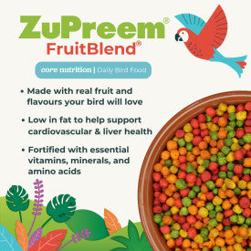 ZuPreem AvianBreeder FruitBlend Bird Food for Medium Birds - Cockatiels, Lovebirds, Conures, Quakers 2lb