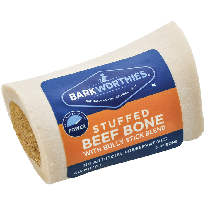 Barkworthies Shin Bone Stuffed With Bully Stick 3-4 Inches 15 Count - Image 2