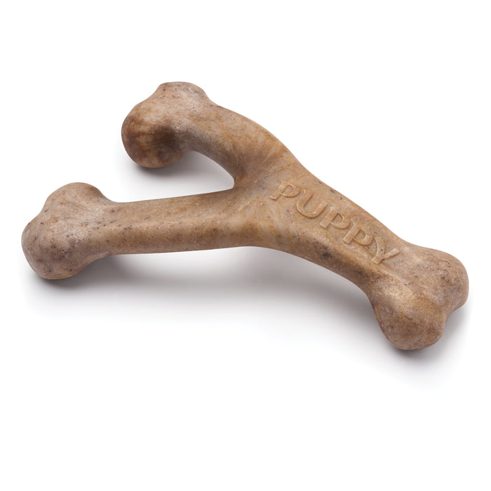 Benebone Puppy Wishbone Dog Chew Toy Bacon MD