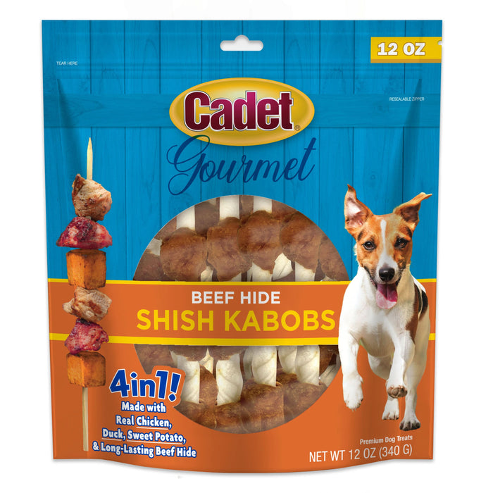 Cadet Gourmet Beef Hide Shish Kabob Dog Treats 12 Ounce