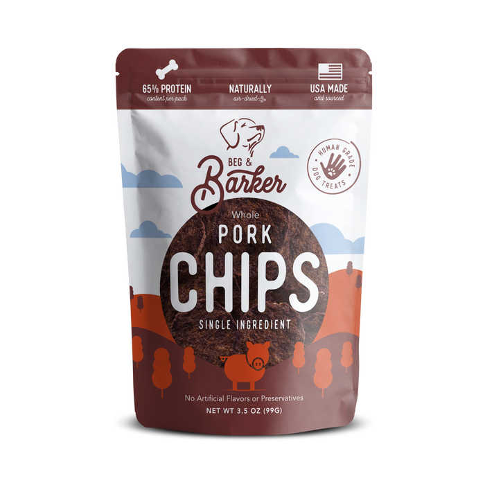 Beg & Barker Pork Heart Chips Dog Treats 3.5oz