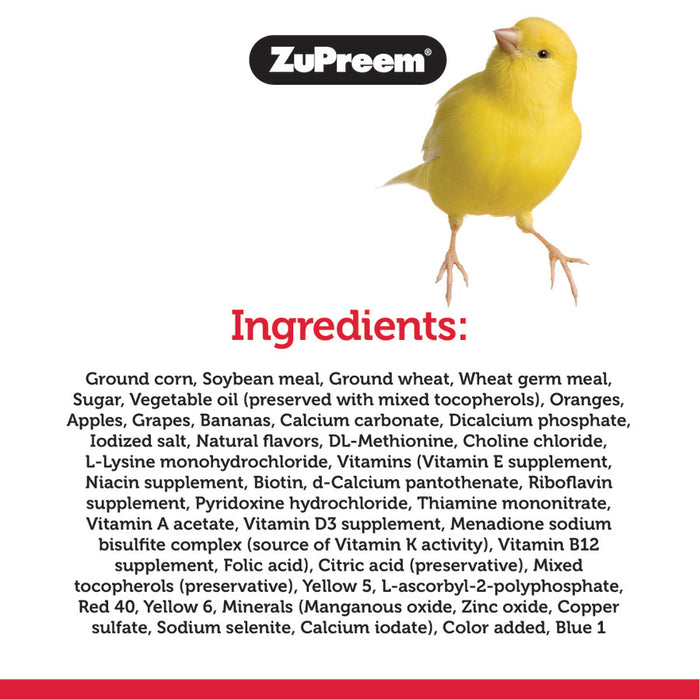 ZuPreem FruitBlend Bird Food for Very Small Birds - Canaries, Finches 0.875lb