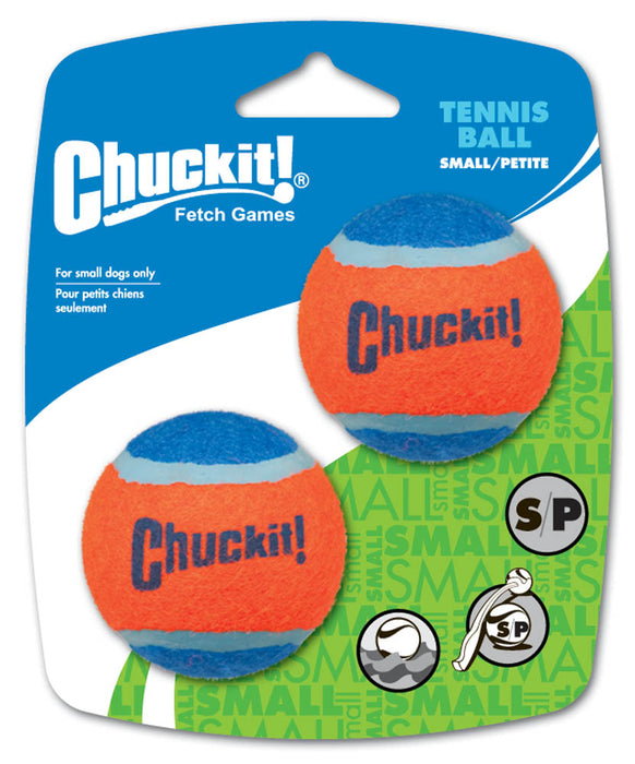 Chuckit! Tennis Ball Dog Toy Hang Tab Blue/Orange SM 2pk