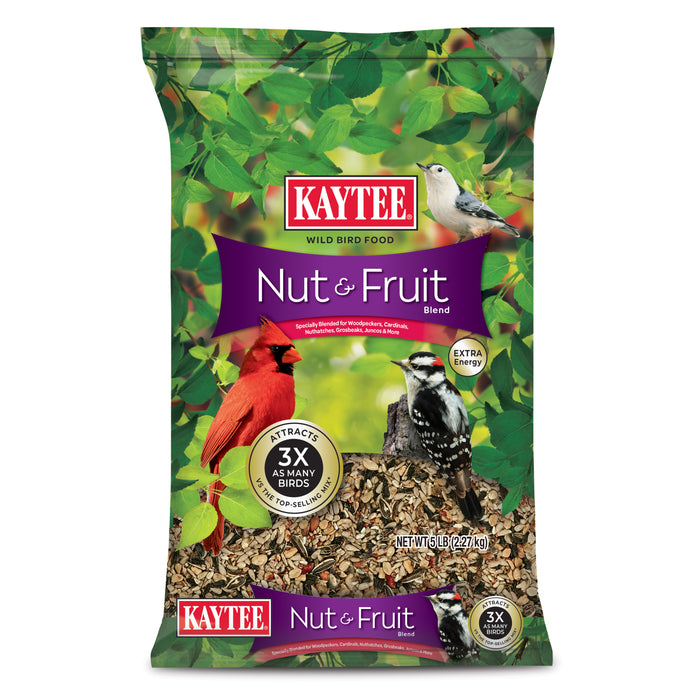 Kaytee Nut & Fruit Blend, Wild Bird Food 5 Pounds