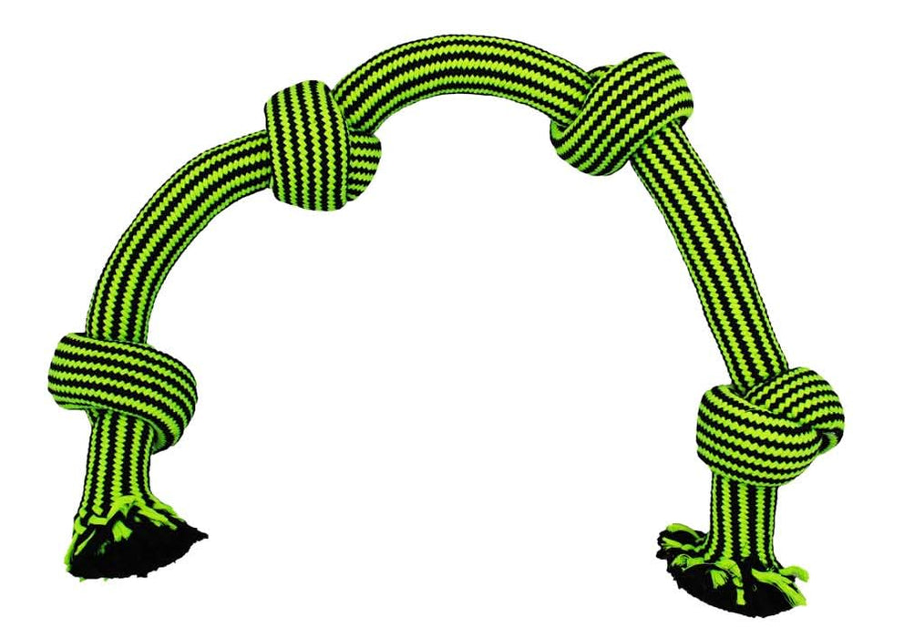 Jolly Pet Knot-n-Chew Dog Toy 4 Knots Green/Black LG/XL