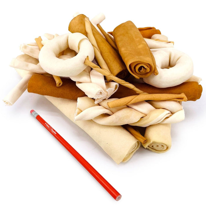 Value Pet Supplies ValueBull USA Rawhide, Varied Mix of Fun Shapes for Dogs - 1 lb