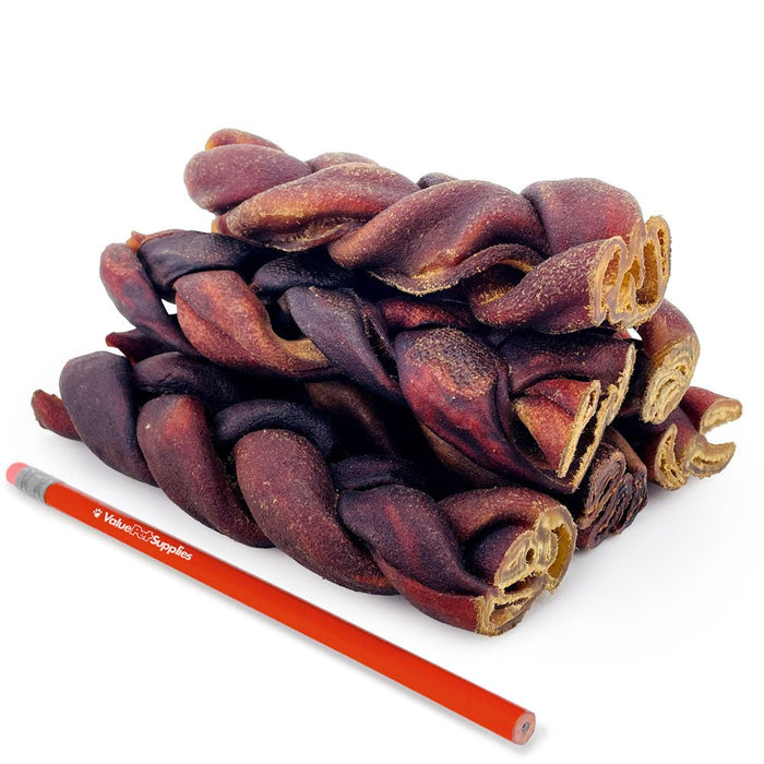 Value Pet Supplies ValueBull USA Collagen Braid Beef Large Dog Chews, Jumbo 6 Inch 10 Count