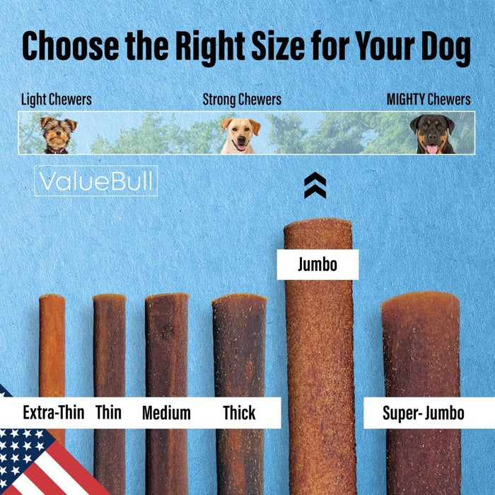 Value Pet Supplies ValueBull USA Collagen Sticks for Dogs, 12 Inch Jumbo Chews, Natural Long-Lasting Dog Treats, 10 Count