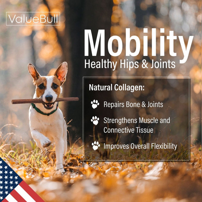 Value Pet Supplies ValueBull USA Collagen Sticks for Dogs, 12 Inch Jumbo Chews, Natural Long-Lasting Dog Treats, 10 Count