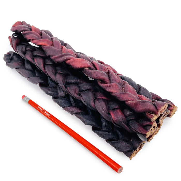 Value Pet Supplies ValueBull USA Collagen Braid Beef Large Dog Chews, Thick 12 Inch 10 Count