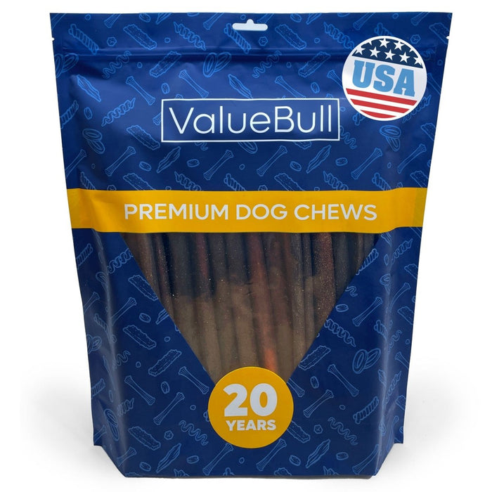 Value Pet Supplies ValueBull USA Collagen Sticks for Dogs, 12 Inch Thick Chews, Natural Long-Lasting Dog Treats, 25 Count