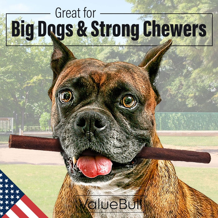 Value Pet Supplies ValueBull USA Collagen Sticks for Dogs, 12 Inch Thick Chews, Natural Long-Lasting Dog Treats, 25 Count