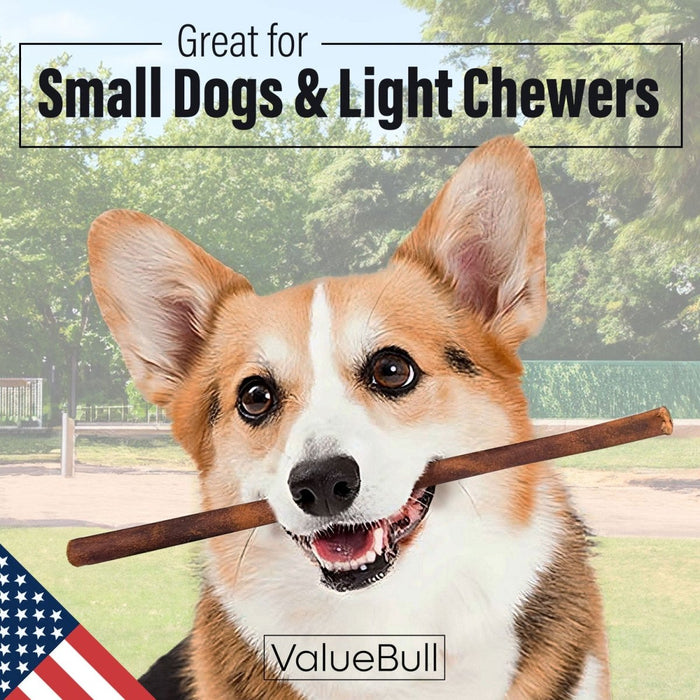 Value Pet Supplies ValueBull USA Collagen Sticks for Small Dogs, 12 Inch Thin Chews, Natural Dog Treats, 10 Count
