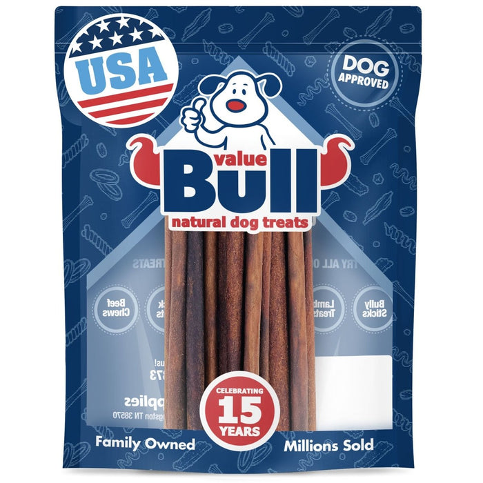 Value Pet Supplies ValueBull USA Collagen Sticks for Small Dogs, 12 Inch Thin Chews, Natural Dog Treats, 10 Count