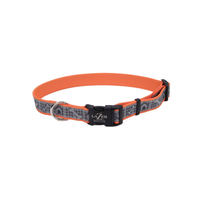 Lazer Brite Reflective Adjustable Dog Collar Orange 5/8 in x 12-18 in