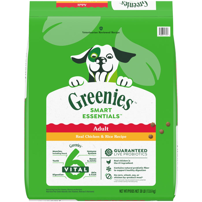 Greenies Smart Essentials Adult Dry Dog Food Chicken & Rice 30lbs