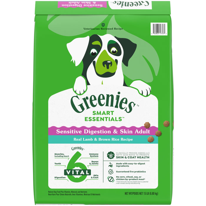 Greenies Smart Essentials Sensitive Digestion & Skin Dry Dog Food Lamb 15lbs