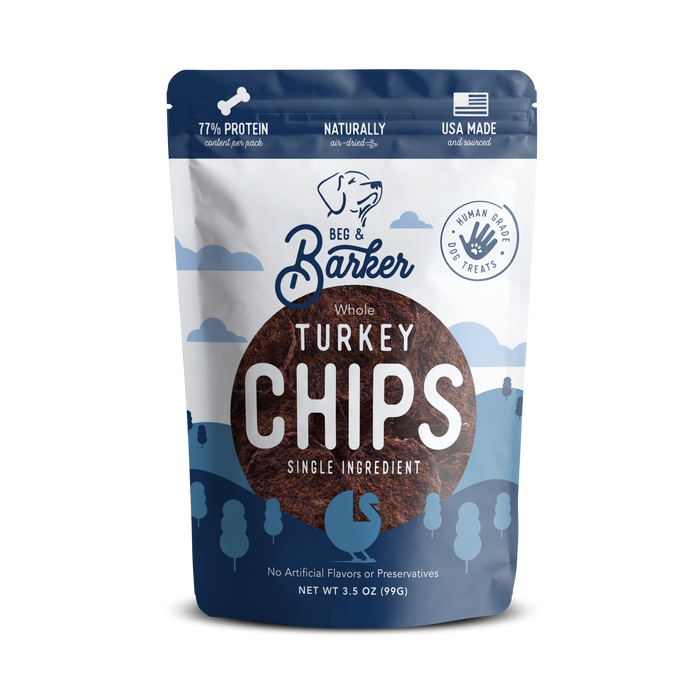 Beg & Barker Whole Turkey Chips Dog Treats 3.5oz