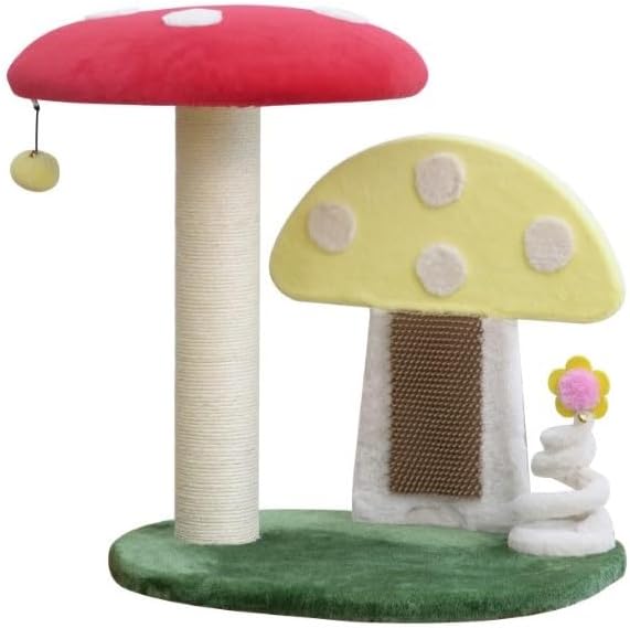 PetPals Moultrie 2-Level Cat Tree Red, Yellow & Green One Size