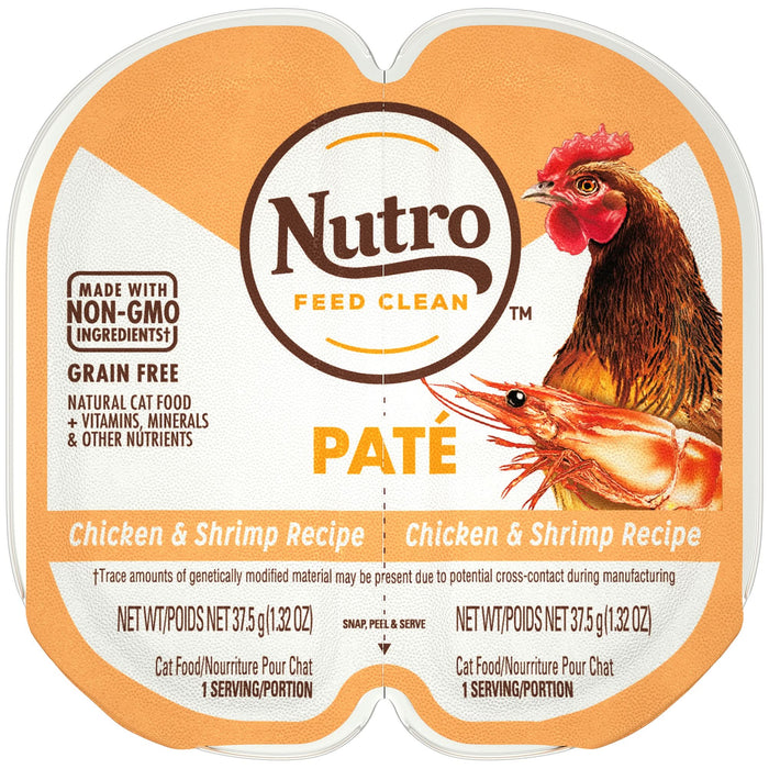 Nutro Products Perfect Portions Grain Free Paté Adult Wet Cat Food Chicken & Shrimp 2.6oz 24pk