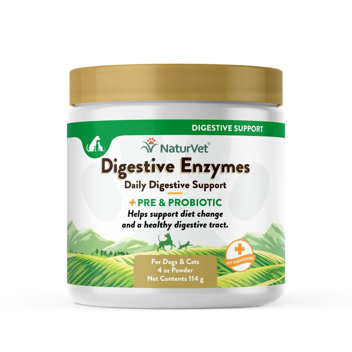 NaturVet Digestive Enzymes Plus Pre & Probiotic Powder 4oz