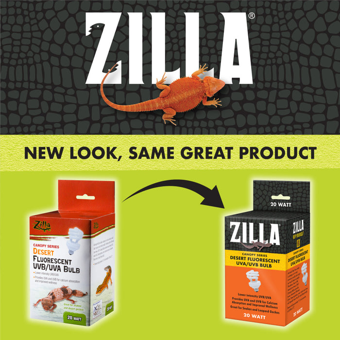 Zilla Canopy Series Fluorescent UVB/UVA Bulbs Desert 20 W