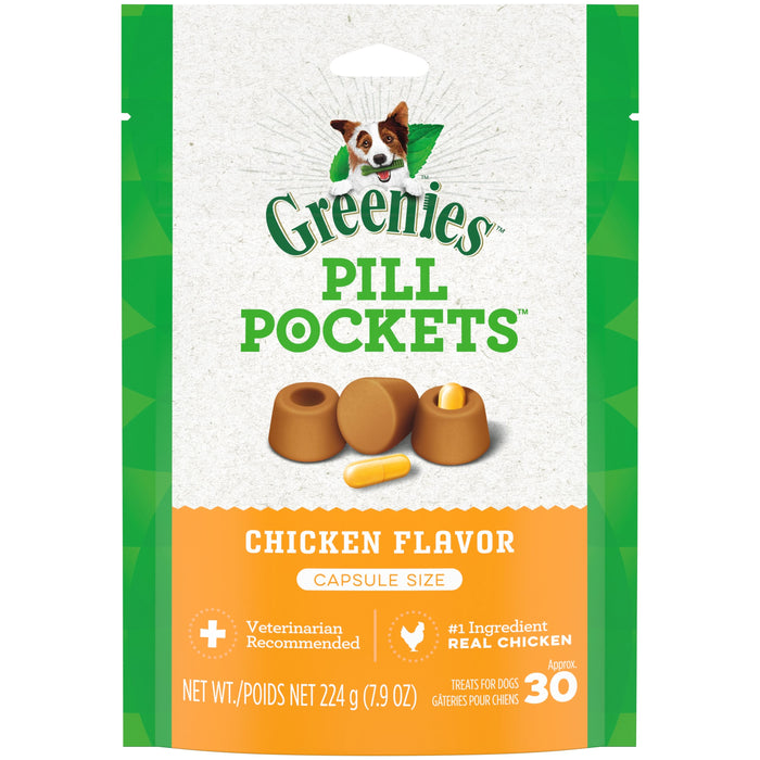 Greenies Pill Pockets for Capsules Chicken 30ct 7.9 oz