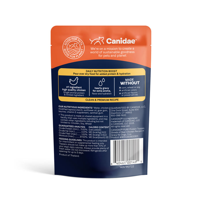 CANIDAE PURE Goodness Protein Topper for Dogs Shredded Chicken in Gravy 3oz (Pack of 12)