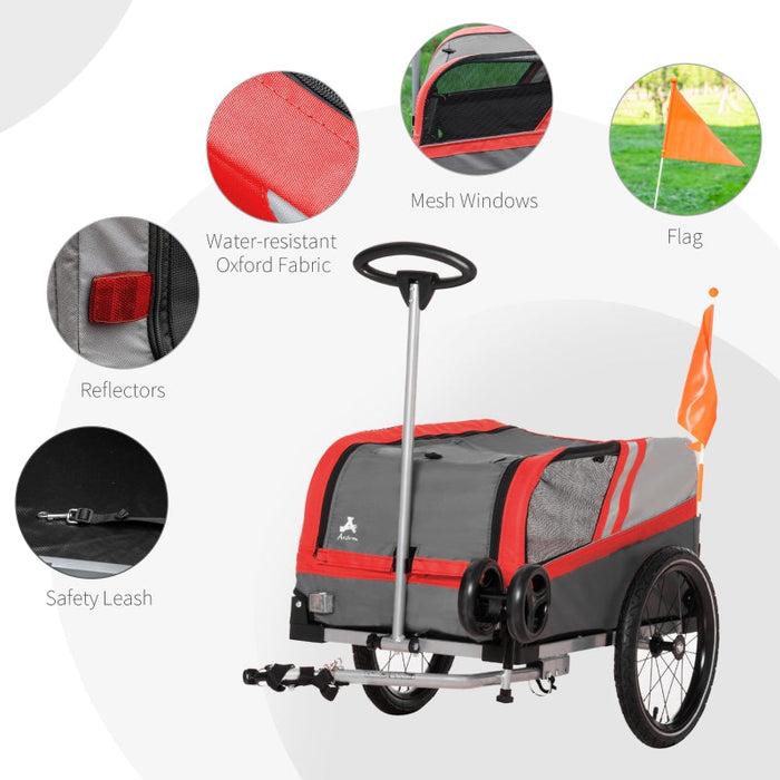Furr Baby Gifts Pet Bike Trailer 2-in-1 Travel Stroller
