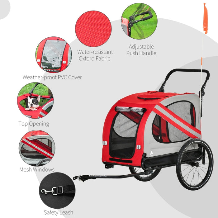 Furr Baby Gifts 2-In-1 Pet Bike Trailer Stroller