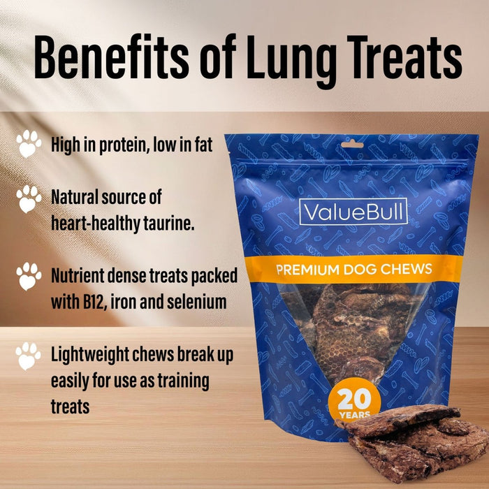 Value Pet Supplies ValueBull Beef Lung Wafers, Premium - 2 lbs