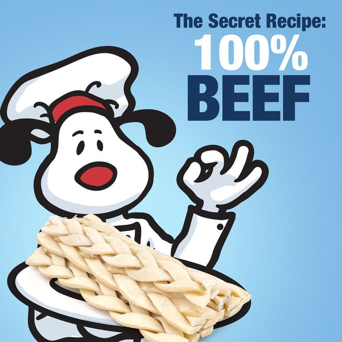 Value Pet Supplies ValueBull Beef Cheek Braids, Long Lasting Dog Chews, 5-6 Inch, 25 Count