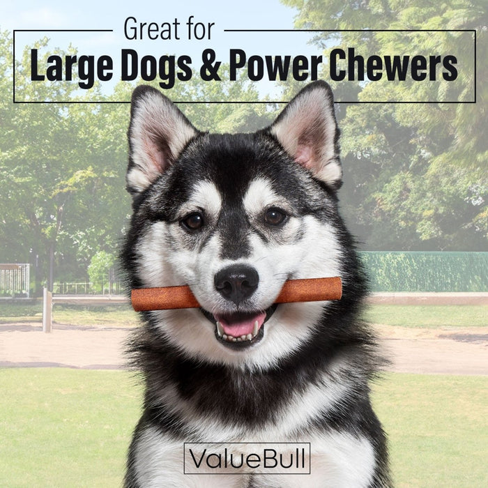 Value Pet Supplies ValueBull Collagen Sticks for Dogs, 6 Inch Jumbo Chews, Natural Long-Lasting Dog Treats, 25 Count