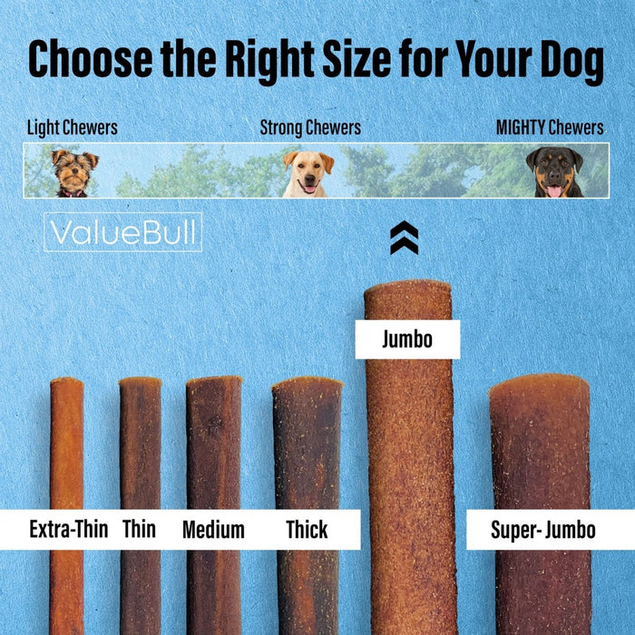 Value Pet Supplies ValueBull Collagen Sticks for Dogs, 6 Inch Jumbo Chews, Natural Long-Lasting Dog Treats, 50 Count