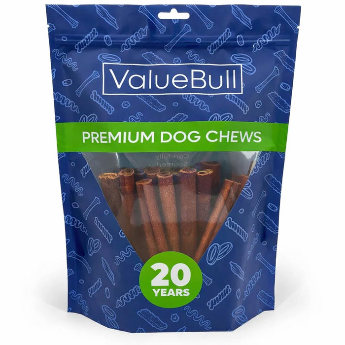 Value Pet Supplies ValueBull Buffalo Collagen Sticks for Dogs, 6 Inch Medium Chews, Natural Long-Lasting Dog Treats, 25 Count