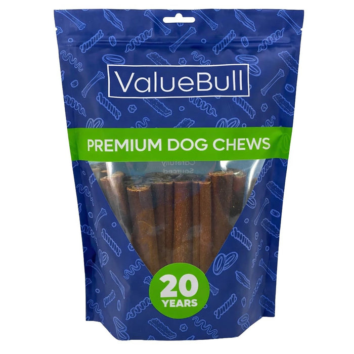 Value Pet Supplies ValueBull Buffalo Collagen Sticks for Dogs, 6 Inch Thick Chews, Natural Long-Lasting Dog Treats, 25 Count
