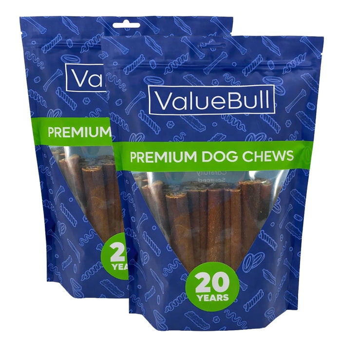 Value Pet Supplies ValueBull Buffalo Collagen Sticks for Dogs, 6 Inch Thick Chews, Natural Long-Lasting Dog Treats, 50 Count